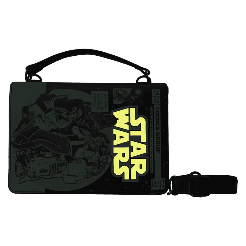 LOUNGEFLY Stitch Shoppe Dark Side Vs. Light Side Comic Book Crossbody Bag 5 LOUNGEFLY Stitch Shoppe Dark Side Vs. Light Side Comic Book Crossbody Bag - Image 3