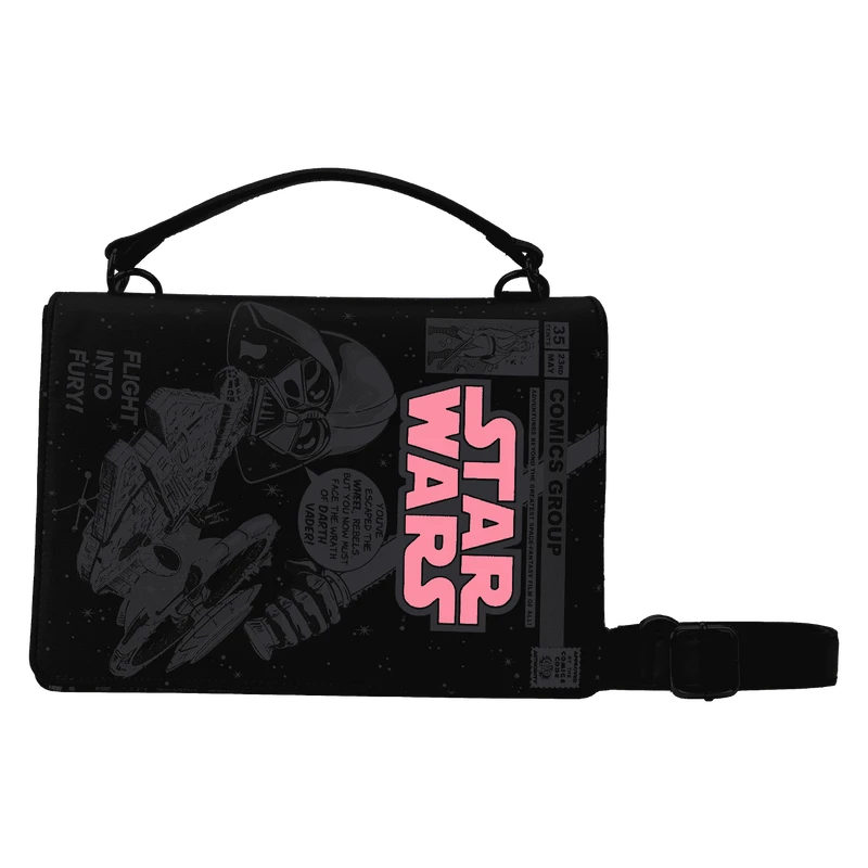 LOUNGEFLY Stitch Shoppe Dark Side Vs. Light Side Comic Book Crossbody Bag 6 LOUNGEFLY Stitch Shoppe Dark Side Vs. Light Side Comic Book Crossbody Bag - Image 4