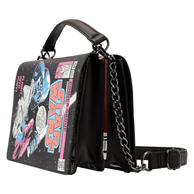 LOUNGEFLY Stitch Shoppe Dark Side Vs. Light Side Comic Book Crossbody Bag 7 LOUNGEFLY Stitch Shoppe Dark Side Vs. Light Side Comic Book Crossbody Bag - Image 5