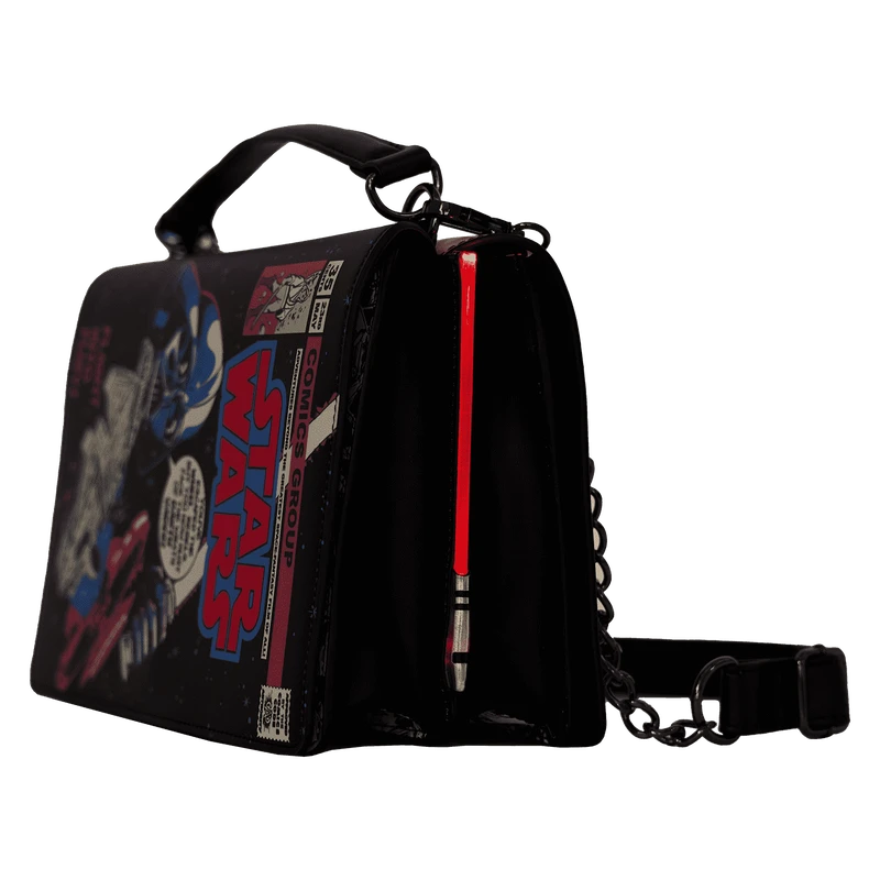 LOUNGEFLY Stitch Shoppe Dark Side Vs. Light Side Comic Book Crossbody Bag 8 LOUNGEFLY Stitch Shoppe Dark Side Vs. Light Side Comic Book Crossbody Bag - Image 6