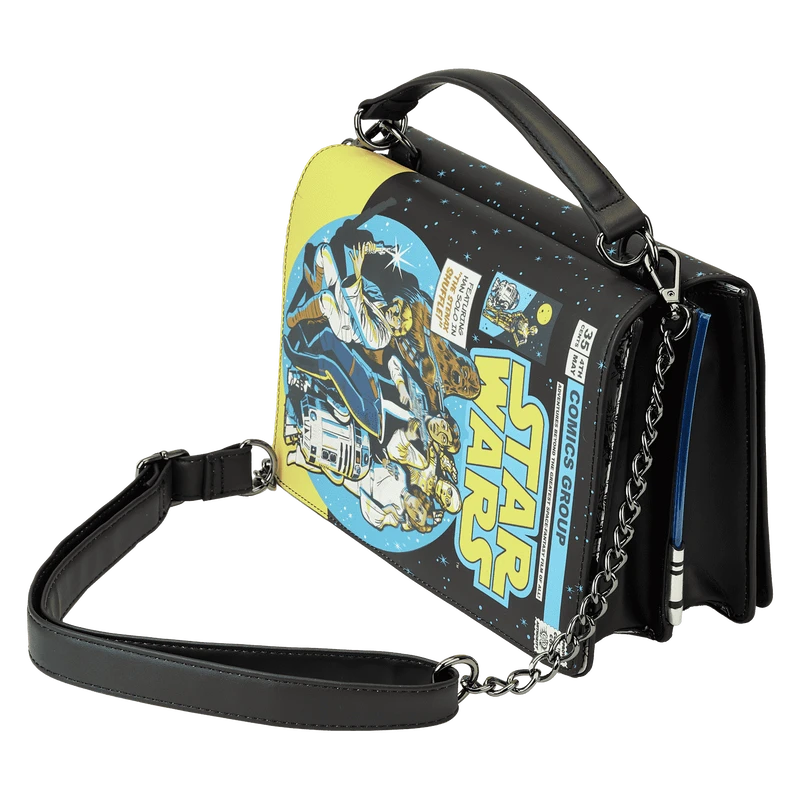 LOUNGEFLY Stitch Shoppe Dark Side Vs. Light Side Comic Book Crossbody Bag 10 LOUNGEFLY Stitch Shoppe Dark Side Vs. Light Side Comic Book Crossbody Bag - Image 8