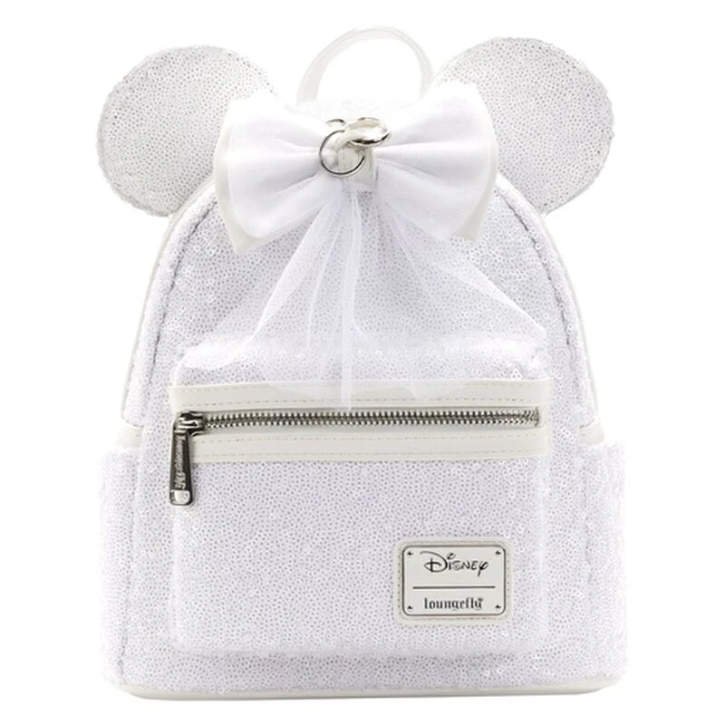LOUNGEFLY Minnie Mouse Sequin Wedding Mini Backpack 3 LOUNGEFLY Minnie Mouse Sequin Wedding Mini Backpack