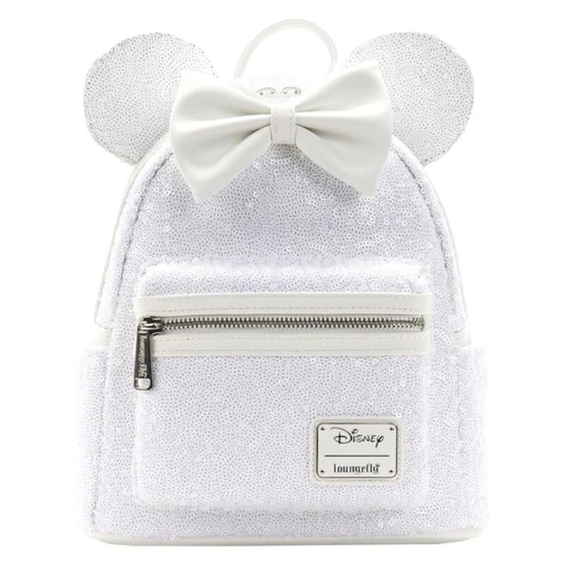 LOUNGEFLY Minnie Mouse Sequin Wedding Mini Backpack 5 LOUNGEFLY Minnie Mouse Sequin Wedding Mini Backpack - Image 3