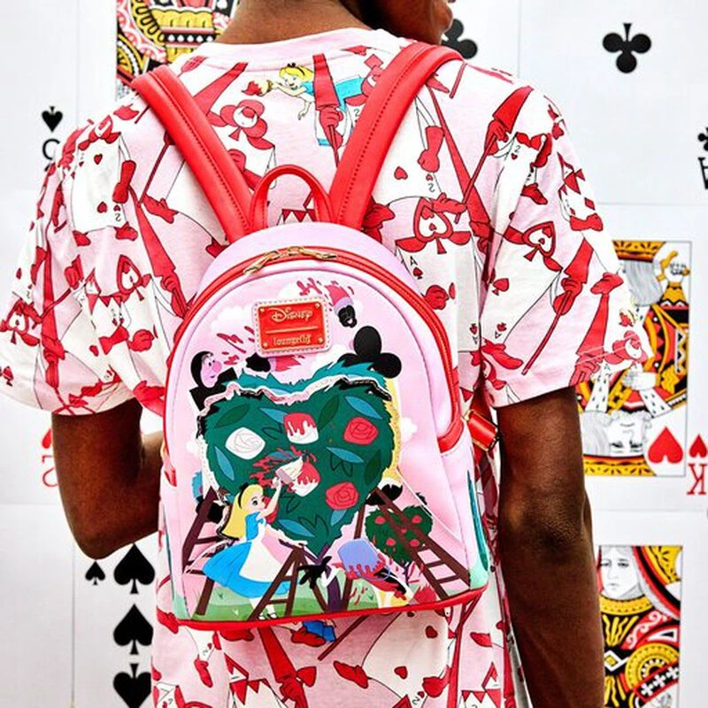 LOUNGEFLY Alice In Wonderland Painting The Roses Red Mini Backpack 4 LOUNGEFLY Alice In Wonderland Painting The Roses Red Mini Backpack - Image 2