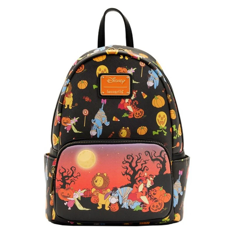 LOUNGEFLY Winnie The Pooh Halloween Group Glow Mini Backpack 3 LOUNGEFLY Winnie The Pooh Halloween Group Glow Mini Backpack