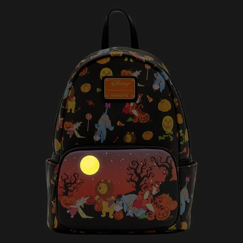 LOUNGEFLY Winnie The Pooh Halloween Group Glow Mini Backpack 5 LOUNGEFLY Winnie The Pooh Halloween Group Glow Mini Backpack - Image 3
