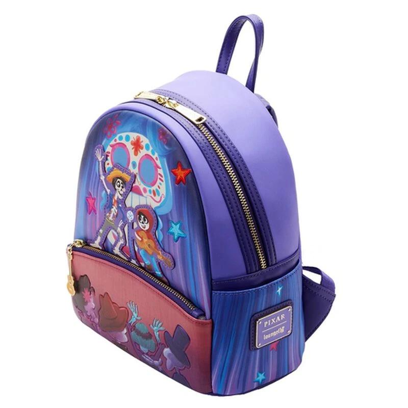 LOUNGEFLY Coco Miguel & Hector Performance Scene Mini Backpack 4 LOUNGEFLY Coco Miguel & Hector Performance Scene Mini Backpack - Image 2