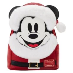 LOUNGEFLY Exclusive - Glitter Mickey Mouse Santa Mini Backpack