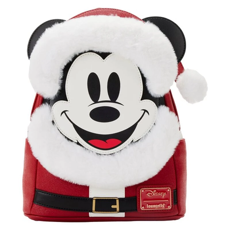 LOUNGEFLY Exclusive - Glitter Mickey Mouse Santa Mini Backpack 3 LOUNGEFLY Exclusive - Glitter Mickey Mouse Santa Mini Backpack