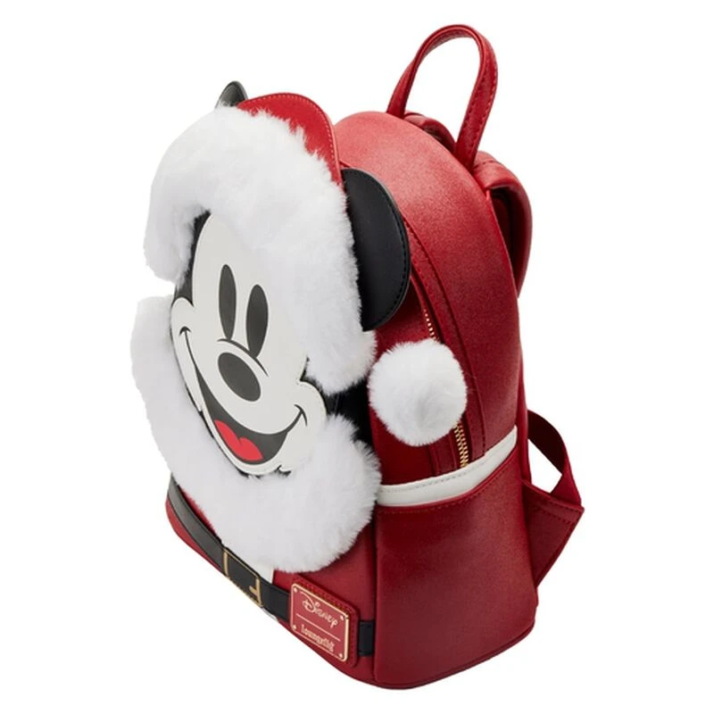 LOUNGEFLY Exclusive - Glitter Mickey Mouse Santa Mini Backpack 5 LOUNGEFLY Exclusive - Glitter Mickey Mouse Santa Mini Backpack - Image 3