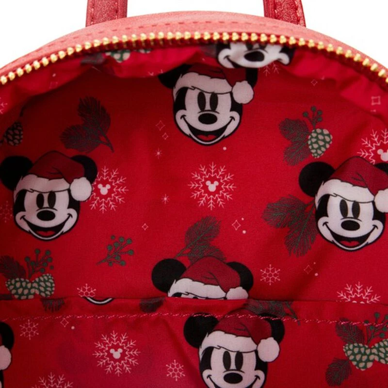 LOUNGEFLY Exclusive - Glitter Mickey Mouse Santa Mini Backpack 8 LOUNGEFLY Exclusive - Glitter Mickey Mouse Santa Mini Backpack - Image 6