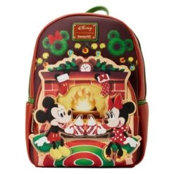 LOUNGEFLY Mickey & Minnie Mouse Hot Cocoa Fireplace Mini Backpack