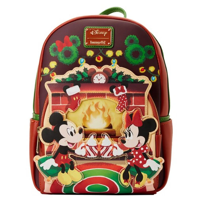 LOUNGEFLY Mickey & Minnie Mouse Hot Cocoa Fireplace Mini Backpack 3 LOUNGEFLY Mickey & Minnie Mouse Hot Cocoa Fireplace Mini Backpack