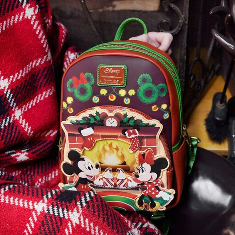 LOUNGEFLY Mickey & Minnie Mouse Hot Cocoa Fireplace Mini Backpack 4 LOUNGEFLY Mickey & Minnie Mouse Hot Cocoa Fireplace Mini Backpack - Image 2