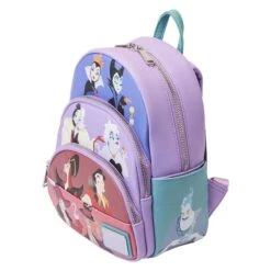 LOUNGEFLY Disney Villains Color Block Triple Pocket Mini Backpack -Loungefly WDBK2977 LFDISNEYVILLAINSCOLORBLOCKTRIPLEPOCKETMINIBACKPACK0574QUARTER