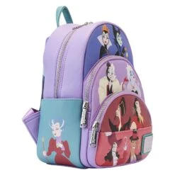 LOUNGEFLY Disney Villains Color Block Triple Pocket Mini Backpack -Loungefly WDBK2977 LFDISNEYVILLAINSCOLORBLOCKTRIPLEPOCKETMINIBACKPACK0575SIDE2