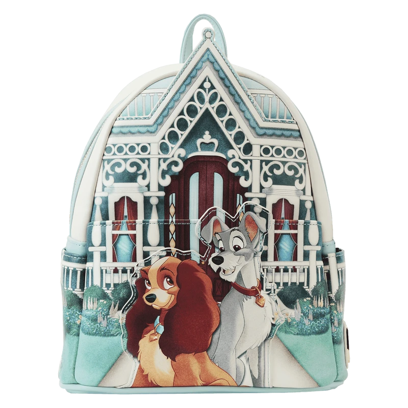 LOUNGEFLY Lady And The Tramp Portrait House Mini Backpack 3 LOUNGEFLY Lady And The Tramp Portrait House Mini Backpack