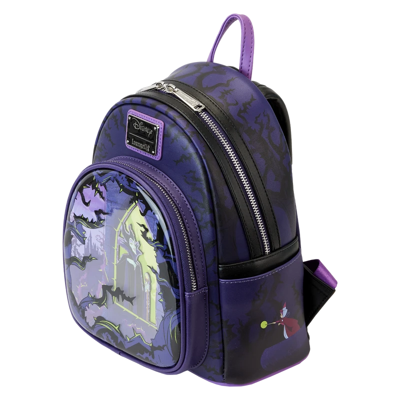 LOUNGEFLY Limited Edition Maleficent Window Box Glow Mini Backpack 7 LOUNGEFLY Limited Edition Maleficent Window Box Glow Mini Backpack - Image 5