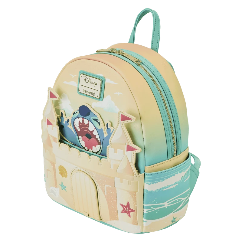 LOUNGEFLY Stitch Sandcastle Beach Surprise Mini Backpack 8 LOUNGEFLY Stitch Sandcastle Beach Surprise Mini Backpack - Image 6