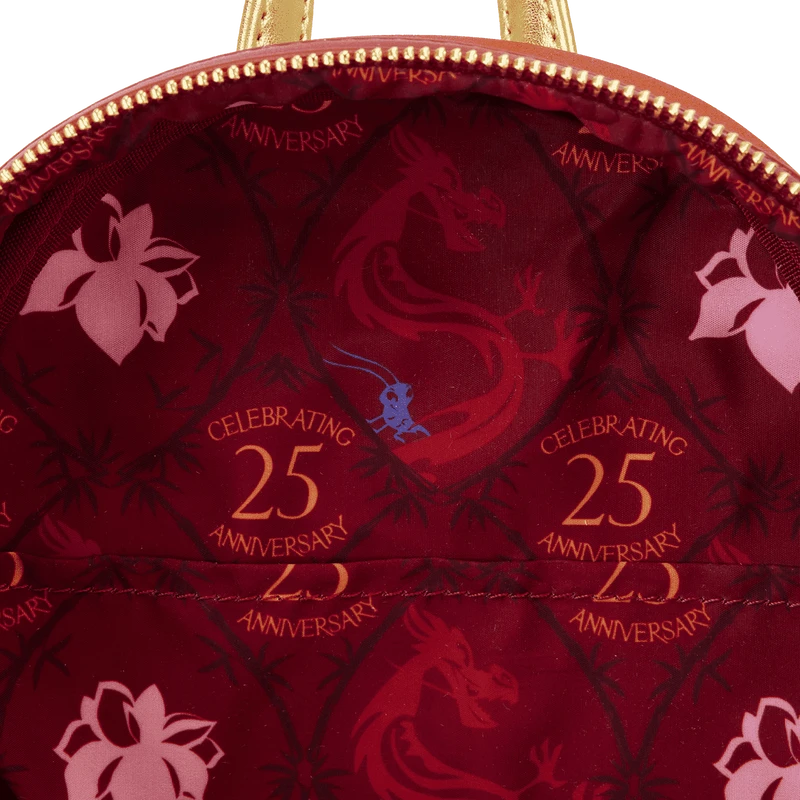 LOUNGEFLY Mulan 25th Anniversary Mushu Glitter Cosplay Mini Backpack 9 LOUNGEFLY Mulan 25th Anniversary Mushu Glitter Cosplay Mini Backpack - Image 7