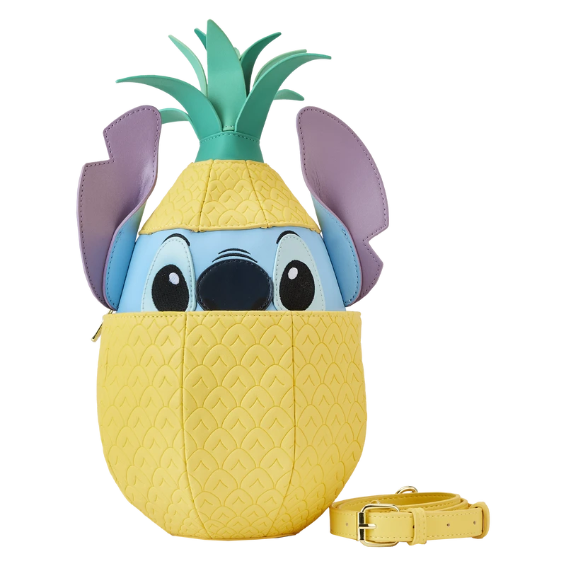 LOUNGEFLY Stitch Shoppe Lilo And Stitch Figural Pineapple Crossbody Bag 3 LOUNGEFLY Stitch Shoppe Lilo And Stitch Figural Pineapple Crossbody Bag