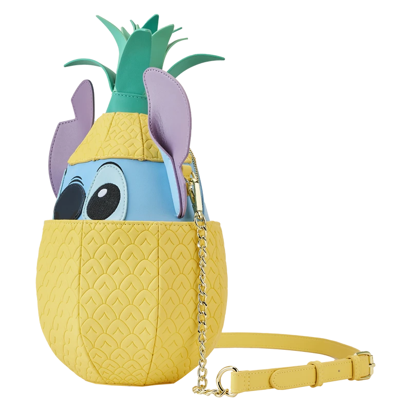 LOUNGEFLY Stitch Shoppe Lilo And Stitch Figural Pineapple Crossbody Bag 5 LOUNGEFLY Stitch Shoppe Lilo And Stitch Figural Pineapple Crossbody Bag - Image 3