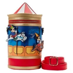 LOUNGEFLY Brave Little Tailor Mickey And Minnie Mouse Carousel Crossbody Bag
