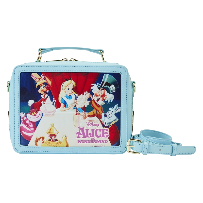 LOUNGEFLY Alice In Wonderland Classic Movie Lunchbox Crossbody Bag 3 LOUNGEFLY Alice In Wonderland Classic Movie Lunchbox Crossbody Bag