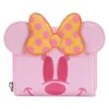 LOUNGEFLY Pastel Ghost Minnie Mouse Glow-in-the-Dark Zip Around Wallet -Loungefly WDWA2266 1