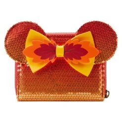 LOUNGEFLY Exclusive - Disney Fall Minnie Mouse Sequin Ombre Zip Around Wallet