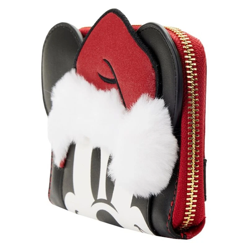 LOUNGEFLY Exclusive - Glitter Mickey Mouse Santa Zip Around Wallet 5 LOUNGEFLY Exclusive - Glitter Mickey Mouse Santa Zip Around Wallet - Image 3