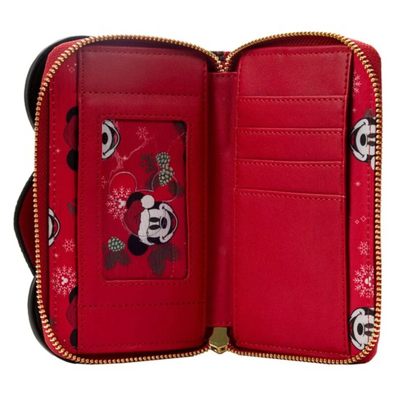 LOUNGEFLY Exclusive - Glitter Mickey Mouse Santa Zip Around Wallet 7 LOUNGEFLY Exclusive - Glitter Mickey Mouse Santa Zip Around Wallet - Image 5