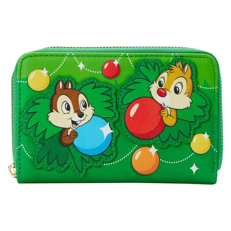 LOUNGEFLY Chip And Dale Ornaments Zip Around Wallet 3 LOUNGEFLY Chip And Dale Ornaments Zip Around Wallet