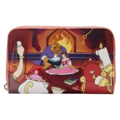 LOUNGEFLY Beauty And The Beast Fireplace Scene Zip Around Wallet