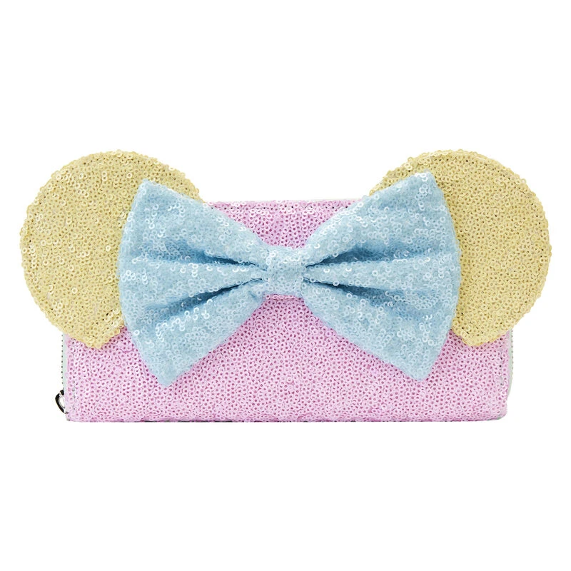 LOUNGEFLY Limited Edition Exclusive - Minnie Mouse Pastel Sequin Zip Around Wallet 3 LOUNGEFLY Limited Edition Exclusive - Minnie Mouse Pastel Sequin Zip Around Wallet