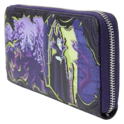 LOUNGEFLY Maleficent Window Box Glow Zip Around Wristlet Wallet -Loungefly WDWA2545 LFDISNEYMALIFICENTWINDOWBOXZIPAROUNDWRISTLET0367SIDE