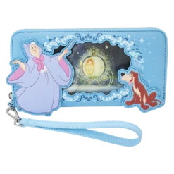 LOUNGEFLY Cinderella Lenticular Princess Series Zip Around Wristlet Wallet