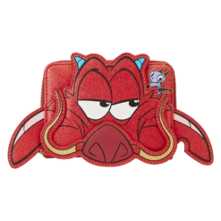 LOUNGEFLY Mulan 25th Anniversary Mushu Glitter Cosplay Zip-Around Wallet